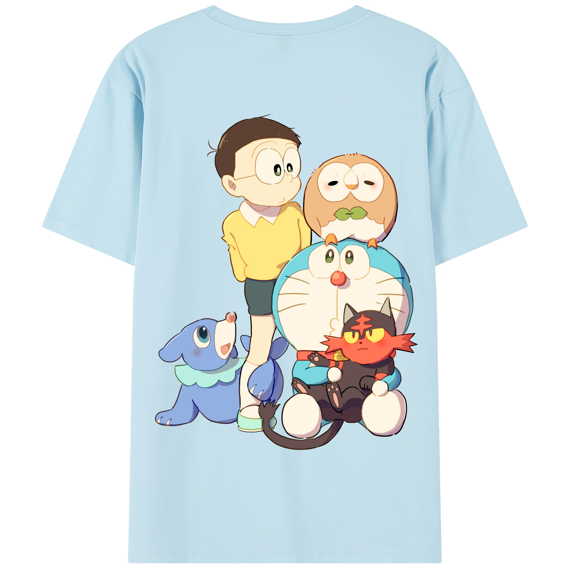（画像用） ドラえもん Doraemon 綿100％半袖Tシャツ（背面プリント）